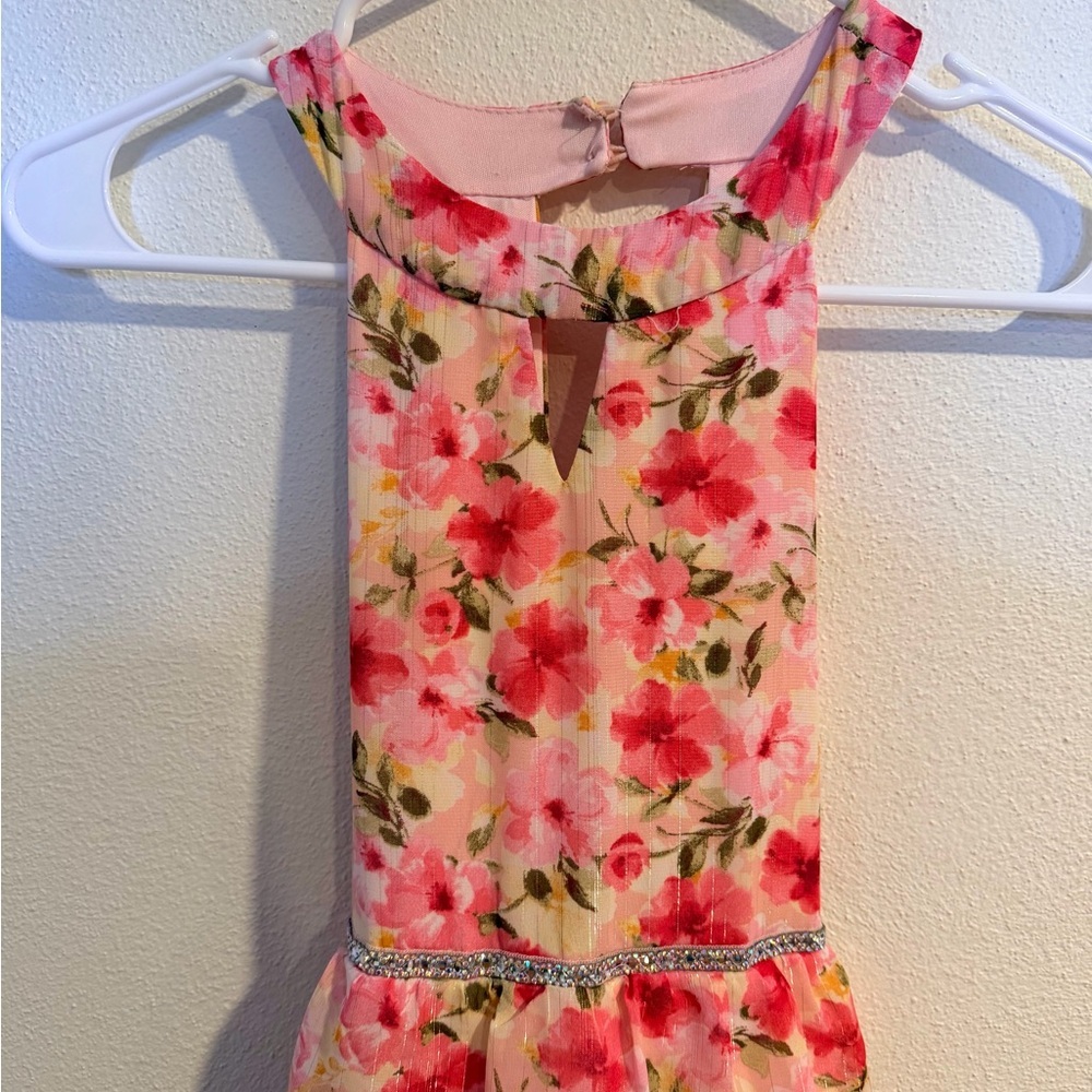 Speechless Kids Pink Floral Ruffled Tiered Dress Size 10 Easter Party Spring - Picture 4 of 5